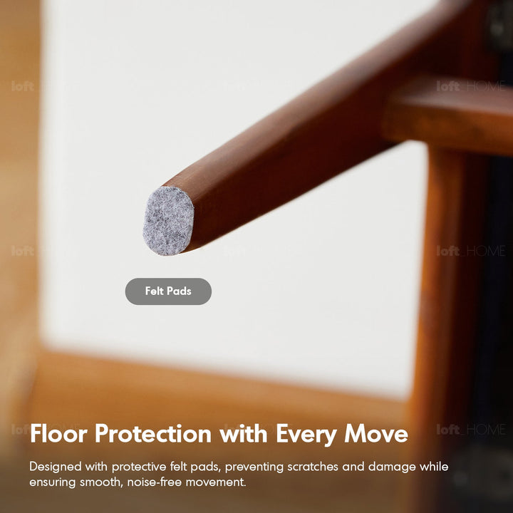 Vintage Beech Wood Chenille Velvet Fabric Dining Chair ZETA