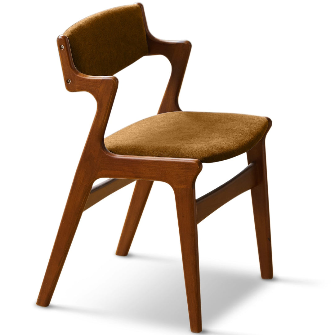 Vintage Beech Wood Chenille Velvet Fabric Dining Chair ZETA