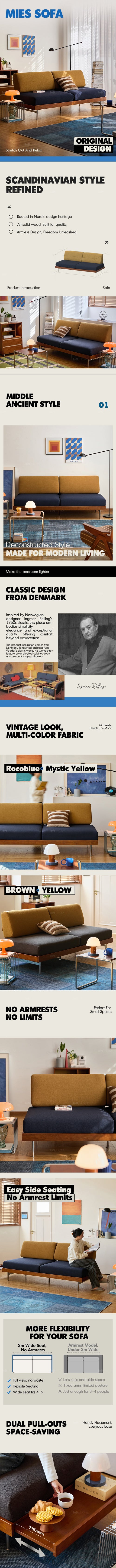 Bauhaus Boucle Fabric 3 Seater Sofa MIES Good to Know Preview-1
