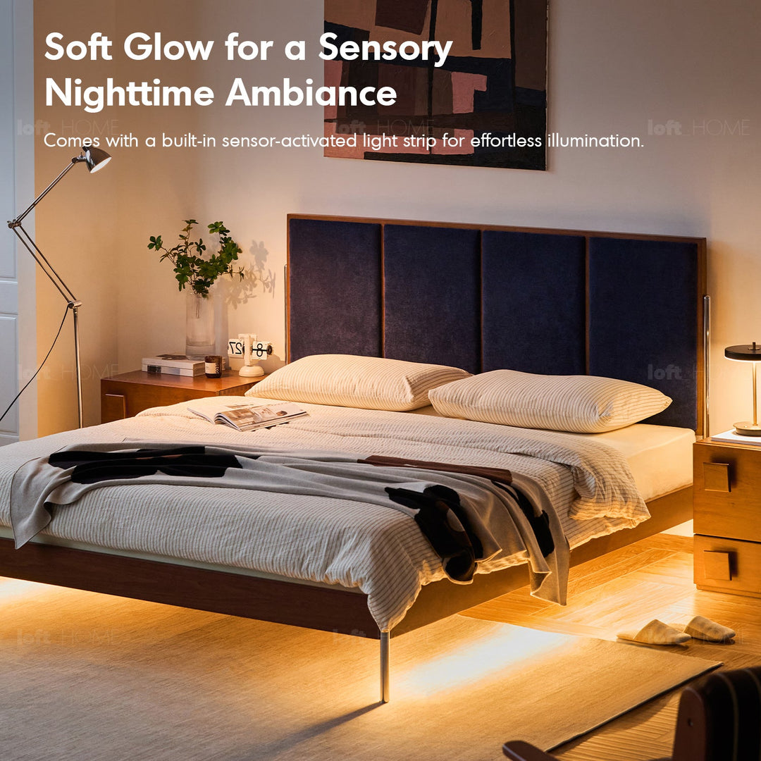 Vintage Boxwood Chenille Velvet Fabric Bed LIANNE