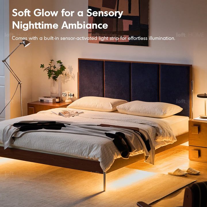 Vintage Boxwood Chenille Velvet Fabric Bed LIANNE