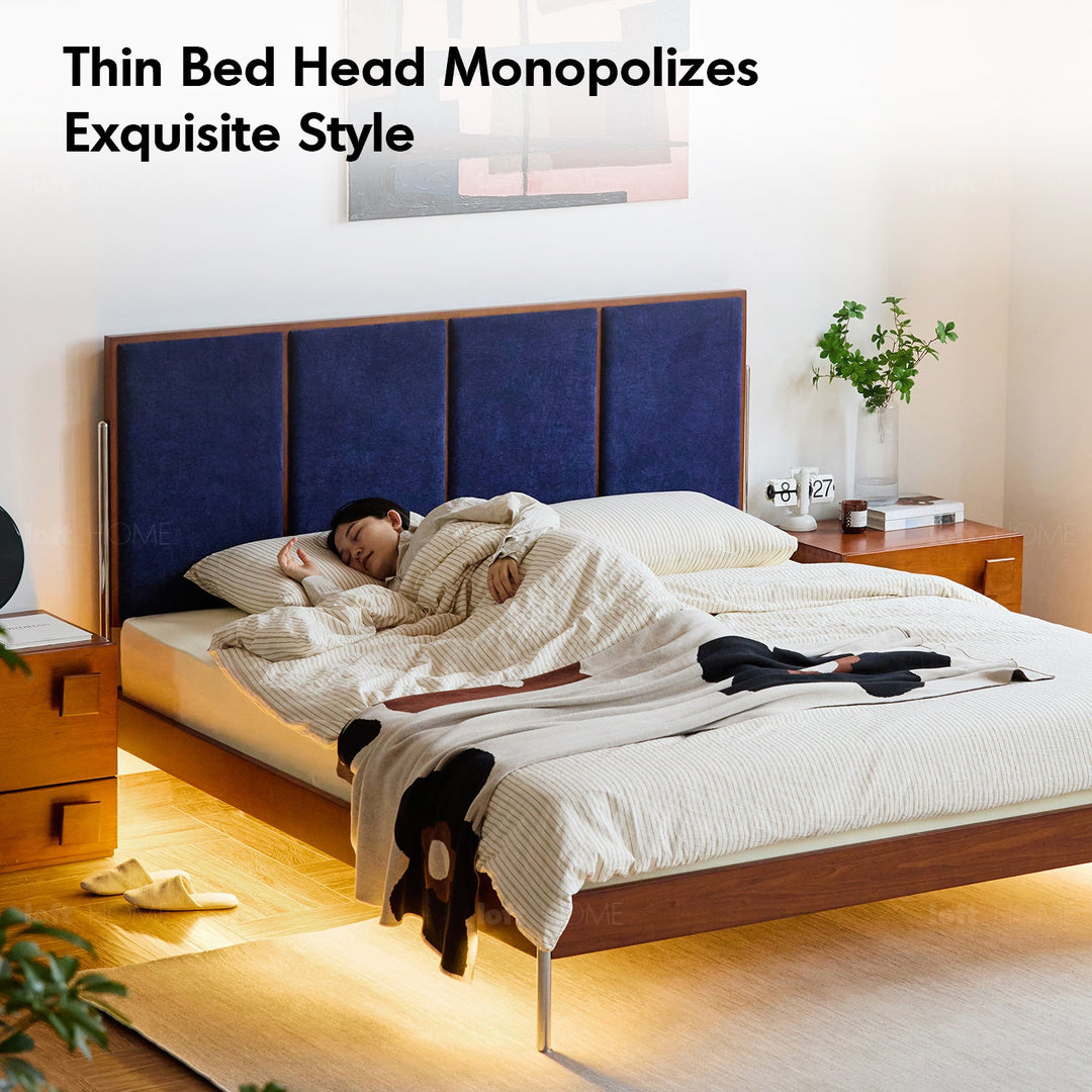 Vintage Boxwood Chenille Velvet Fabric Bed LIANNE