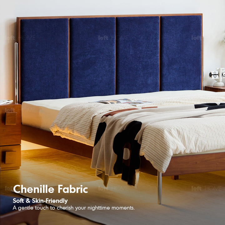 Vintage Boxwood Chenille Velvet Fabric Bed LIANNE