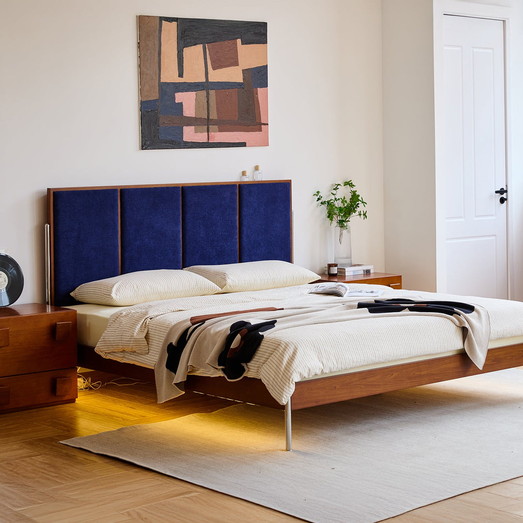 Vintage Boxwood Chenille Velvet Fabric Bed LIANNE