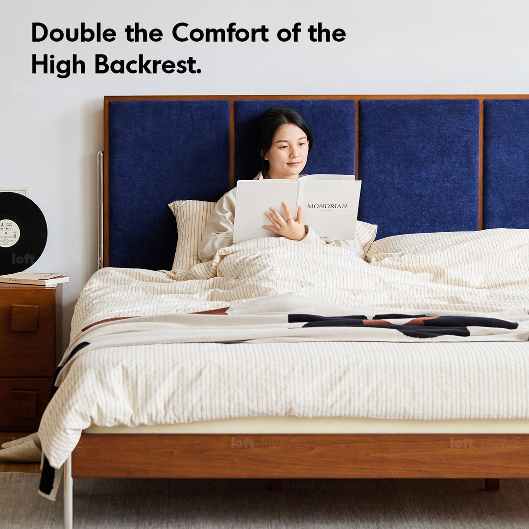 Vintage Boxwood Chenille Velvet Fabric Bed LIANNE