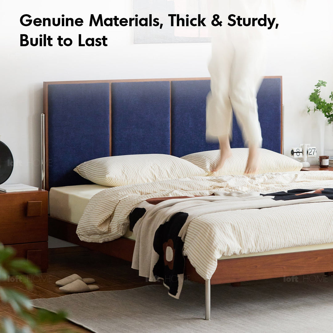 Vintage Boxwood Chenille Velvet Fabric Bed LIANNE