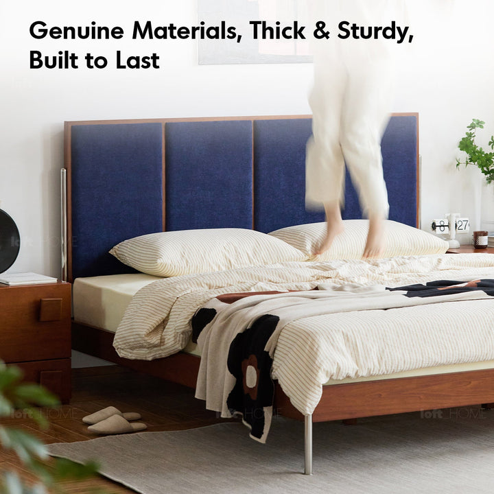 Vintage Boxwood Chenille Velvet Fabric Bed LIANNE