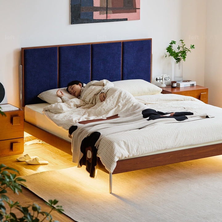 Vintage Boxwood Chenille Velvet Fabric Bed LIANNE