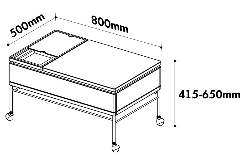 Bauhaus Boxwood Coffee Table PINECONE Size Chart