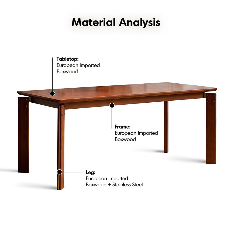 Vintage boxwood dining table essan detail 30.