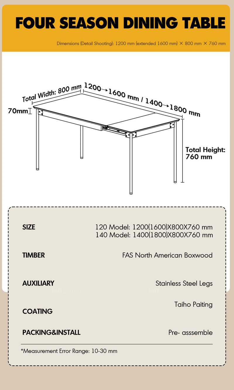Bauhaus Boxwood Extendable Dining Table SEASON More Details and Instruction_9