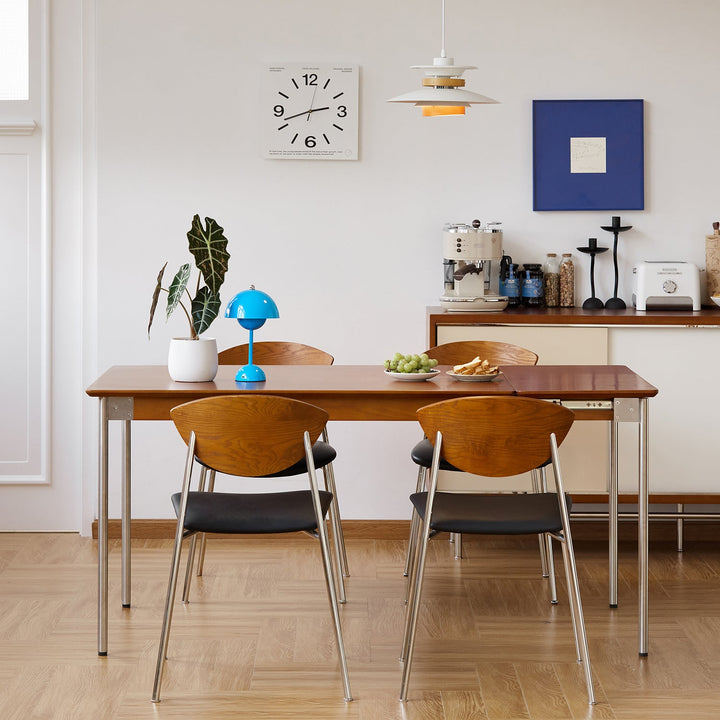 Bauhaus boxwood extendable dining table season in still life.