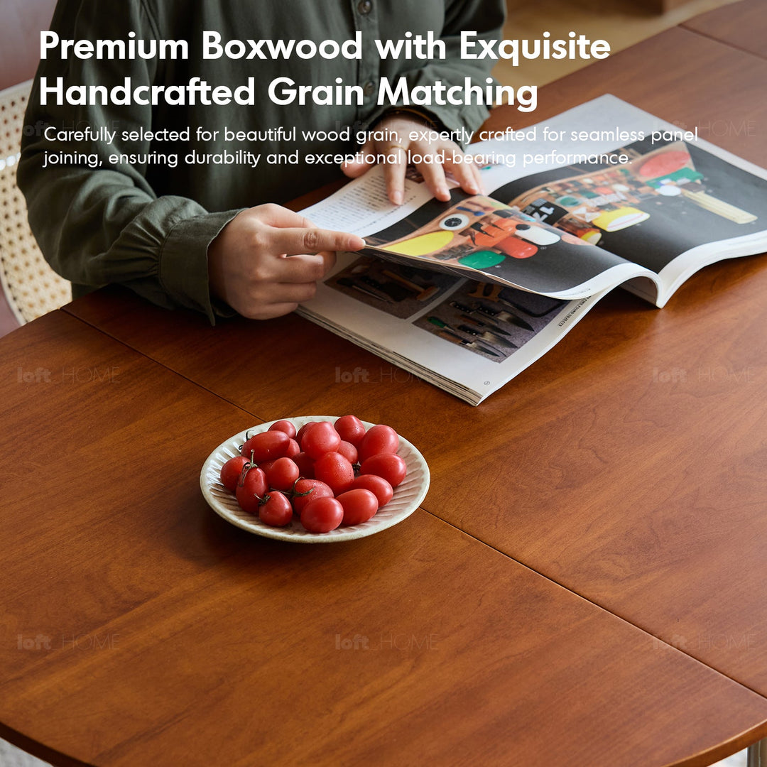 Bauhaus boxwood extendable oval dining table season situational feels.