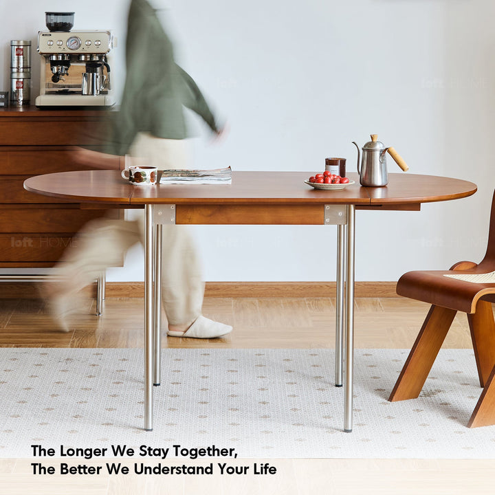 Bauhaus boxwood extendable oval dining table season detail 4.