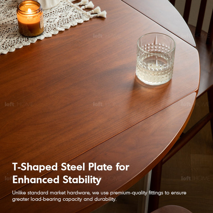 Vintage boxwood extendable round dining table season detail 7.