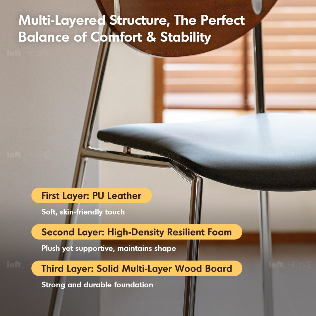 Vintage boxwood microfiber leather dining chair bird environmental situation.