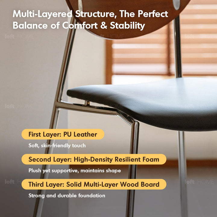 Vintage boxwood microfiber leather dining chair bird environmental situation.