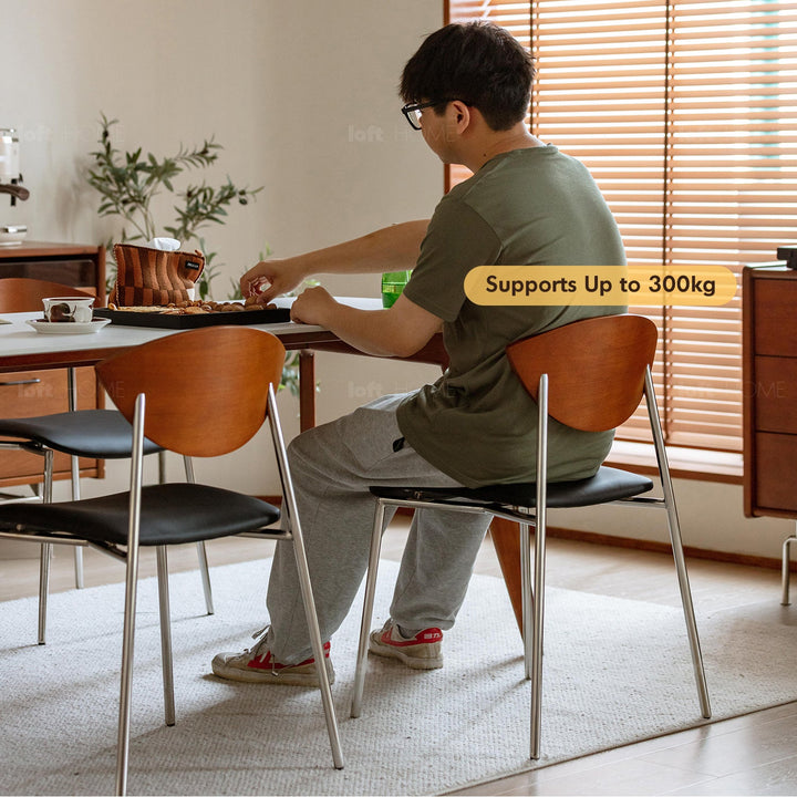 Bauhaus boxwood microfiber leather dining chair bird conceptual design.