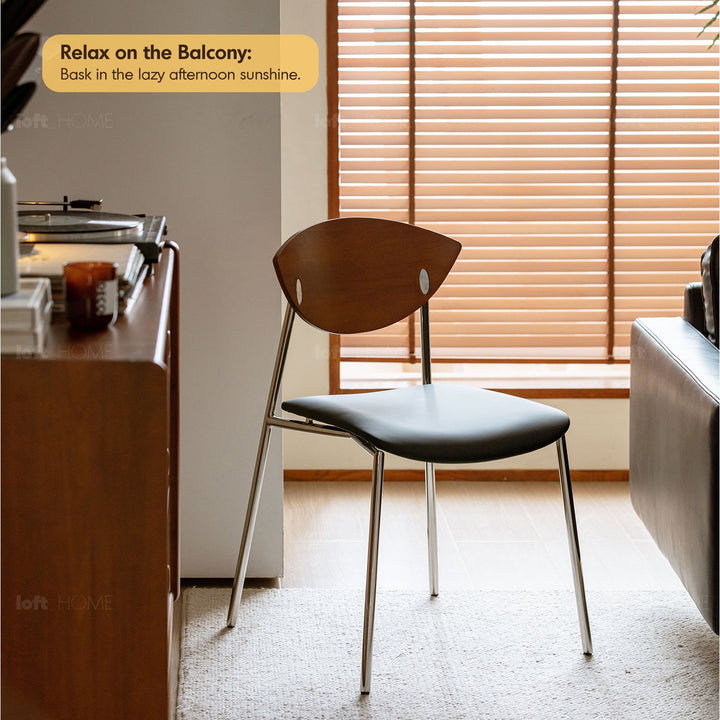 Vintage boxwood microfiber leather dining chair bird detail 2.