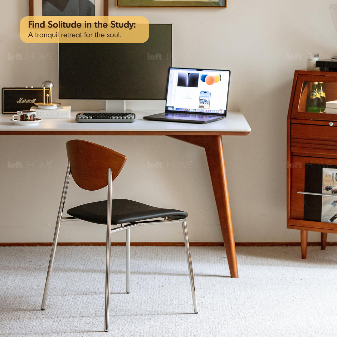 Vintage boxwood microfiber leather dining chair bird detail 4.