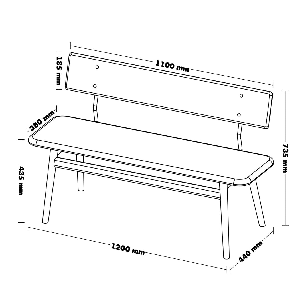 Vintage Boxwood Mix Weave Fabric Cushion Dining Bench TRUFFLE