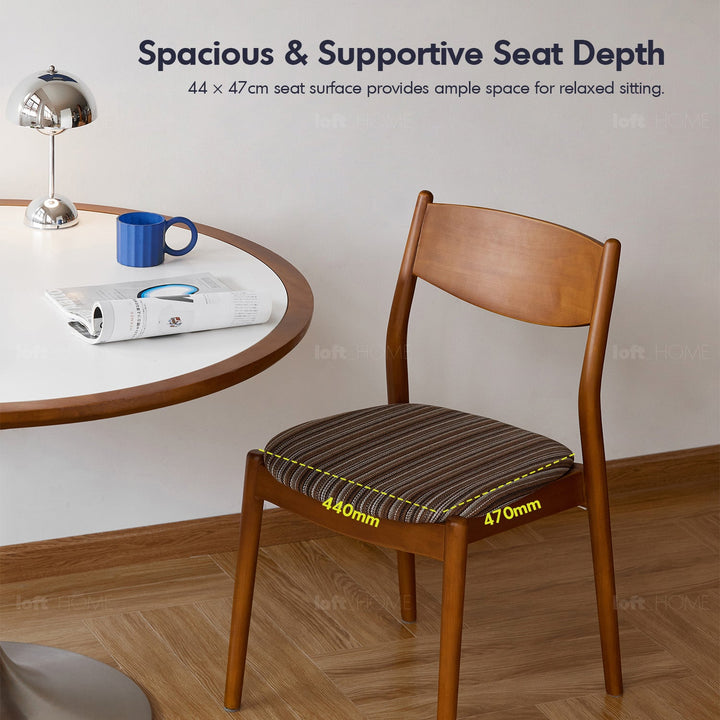 Vintage Boxwood Mix Weave Fabric Cushion Stackable Dining Chair TRUFFLE