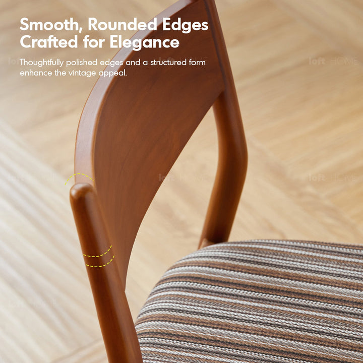 Vintage Boxwood Mix Weave Fabric Cushion Stackable Dining Chair TRUFFLE