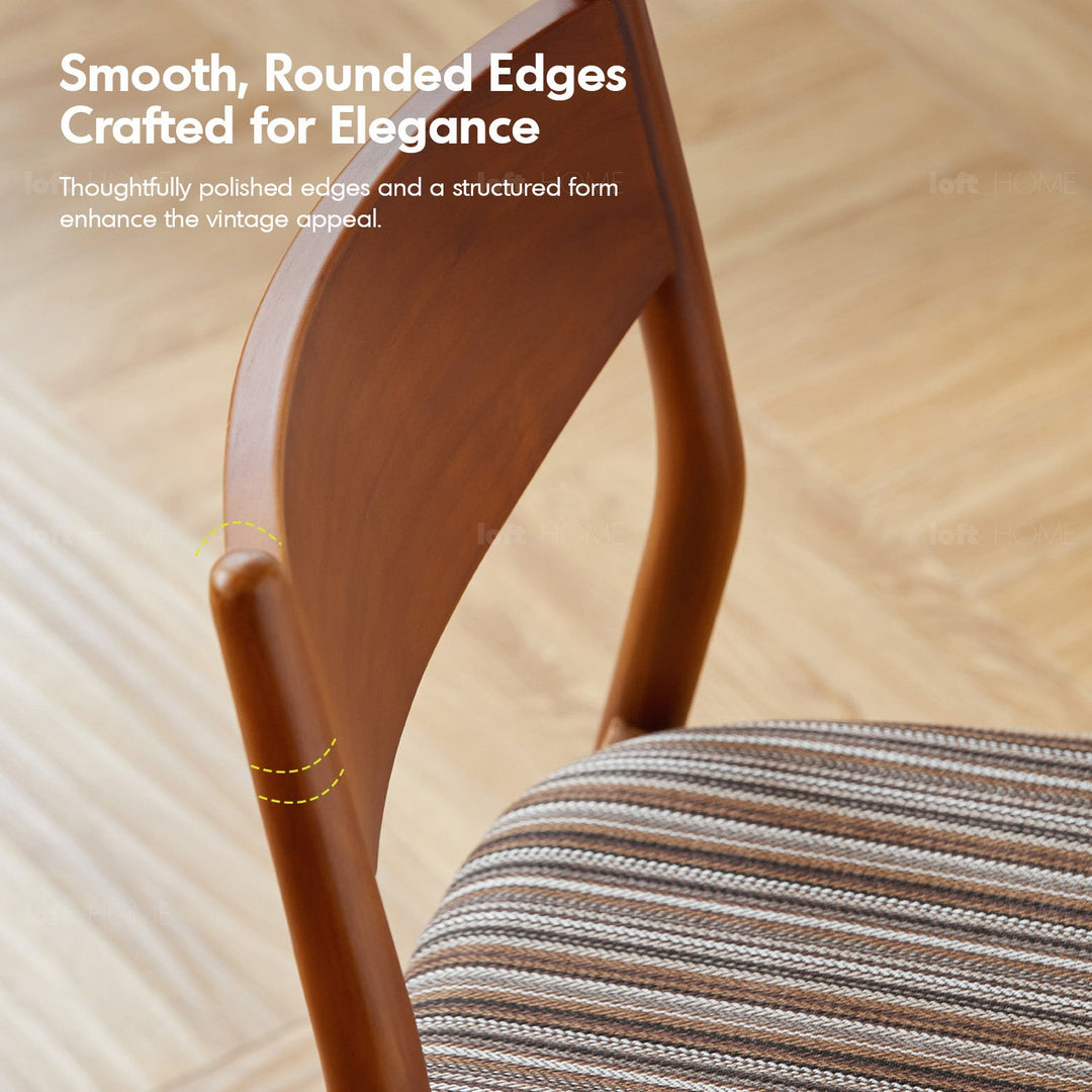 Bauhaus boxwood mix weave fabric cushion stackable dining chair truffle detail 3.