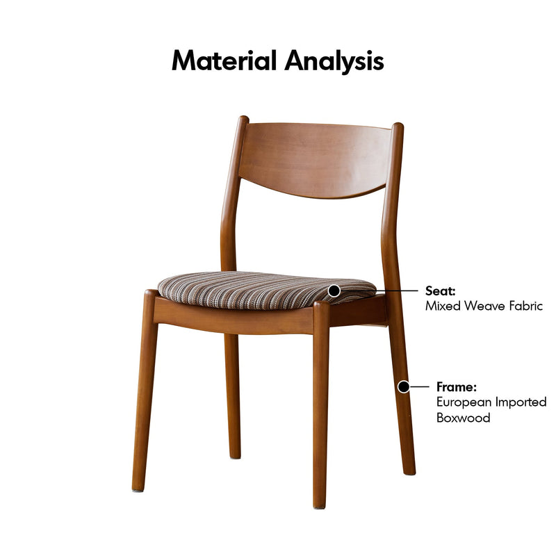 Bauhaus boxwood mix weave fabric cushion stackable dining chair truffle detail 5.