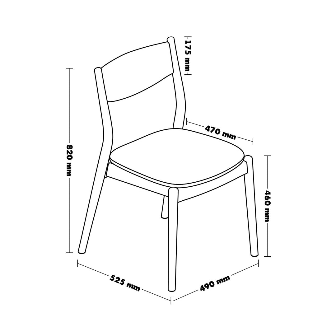 Vintage Boxwood Mix Weave Fabric Cushion Stackable Dining Chair TRUFFLE