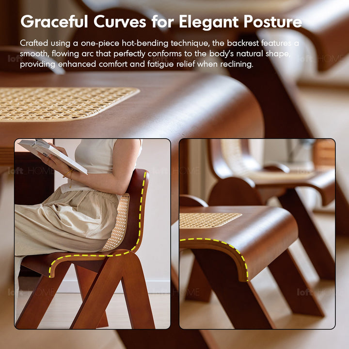 Bauhaus boxwood rattan dining chair fanko in still life.