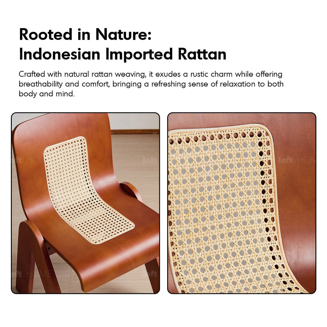 Vintage Boxwood Rattan Dining Chair FANKO