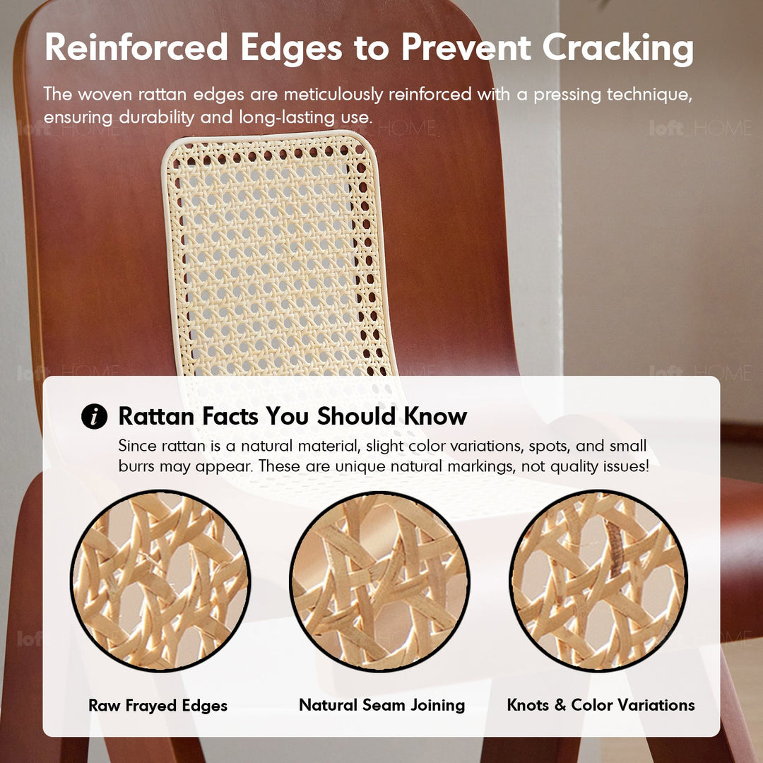 Vintage Boxwood Rattan Dining Chair FANKO