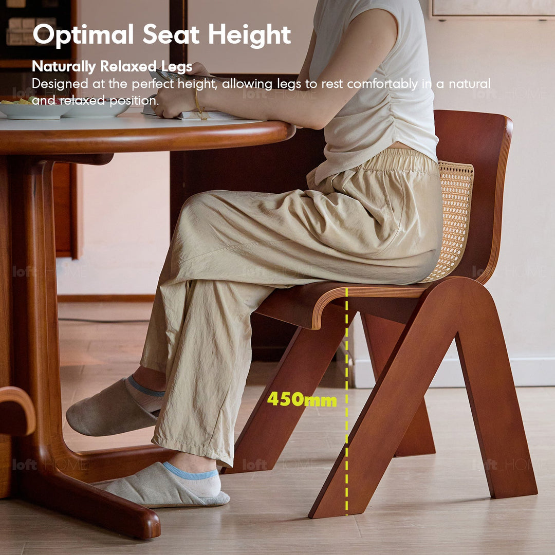 Vintage Boxwood Rattan Dining Chair FANKO