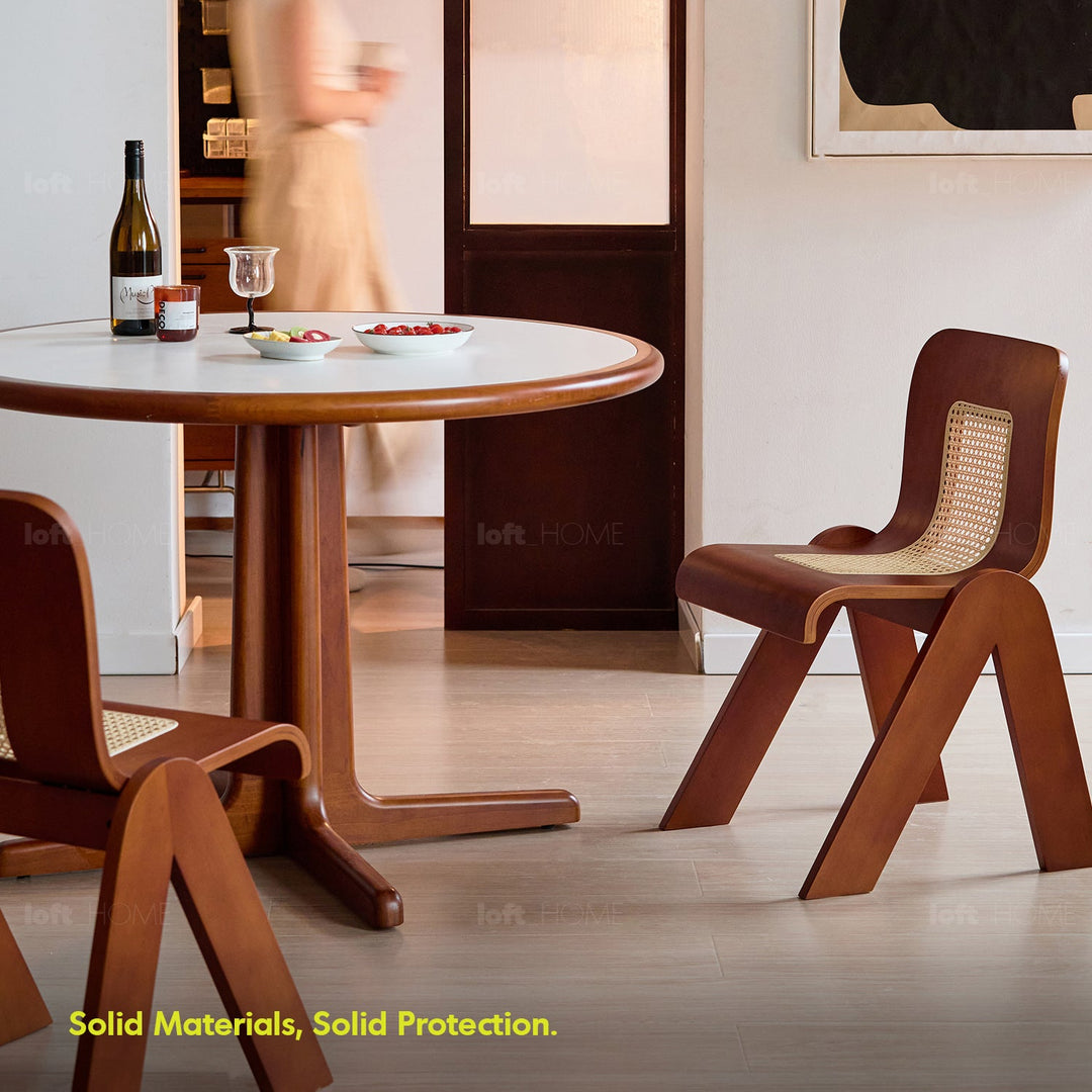 Vintage Boxwood Rattan Dining Chair FANKO