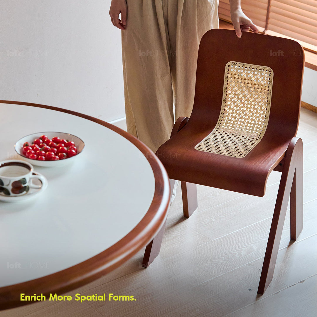 Vintage Boxwood Rattan Dining Chair FANKO