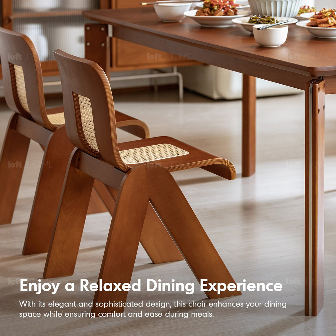 Vintage Boxwood Rattan Dining Chair FANKO