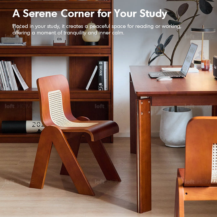 Vintage Boxwood Rattan Dining Chair FANKO