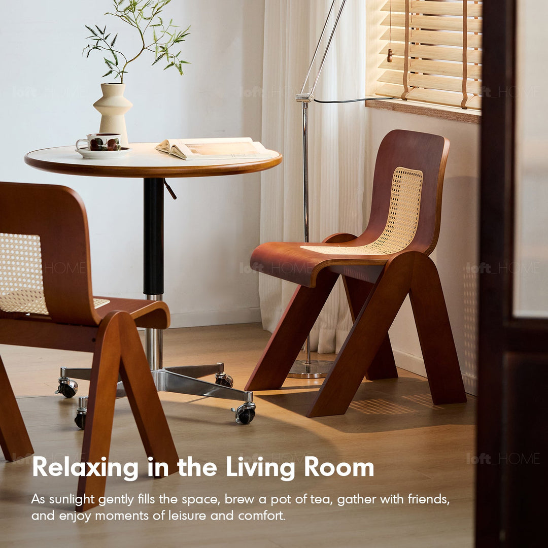 Bauhaus boxwood rattan dining chair fanko detail 9.