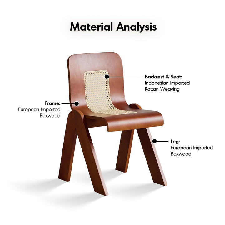 Vintage Boxwood Rattan Dining Chair FANKO