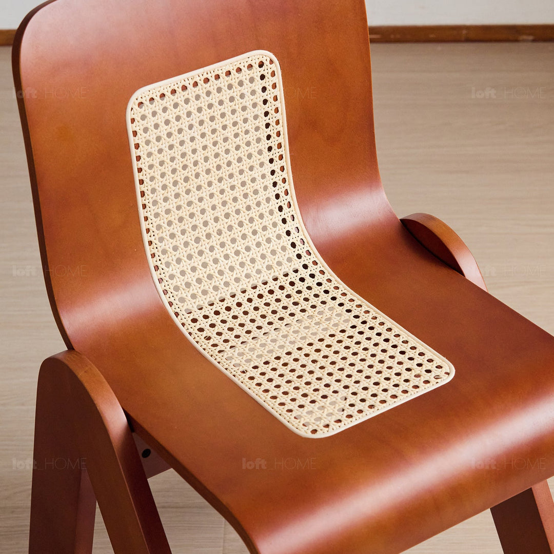 Vintage boxwood rattan dining chair fanko detail 15.