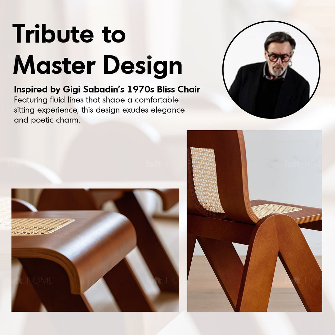 Vintage Boxwood Rattan Dining Chair FANKO