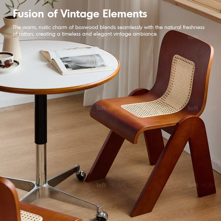 Vintage Boxwood Rattan Dining Chair FANKO