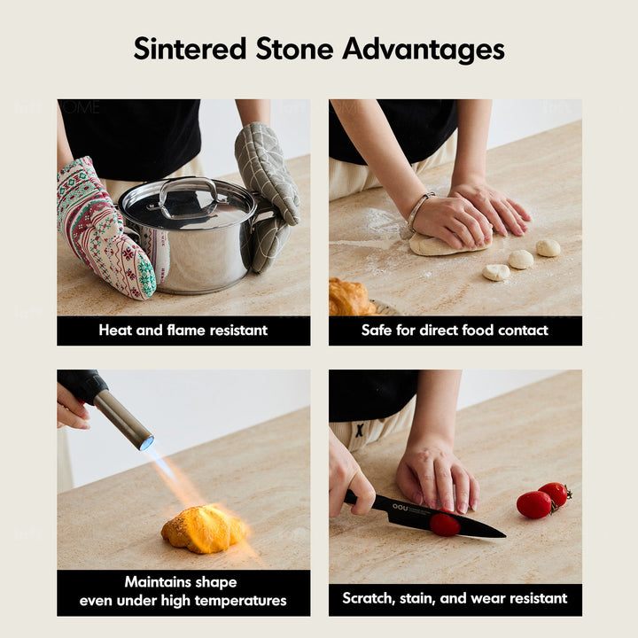 Vintage Boxwood Sintered Stone Dining Table ROMA