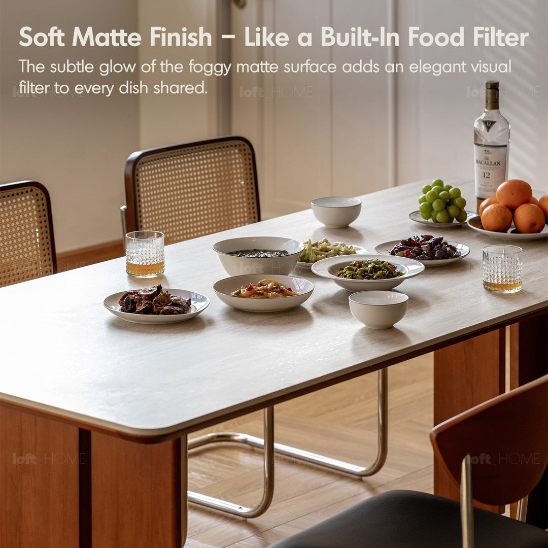 Bauhaus boxwood sintered stone dining table roma situational feels.
