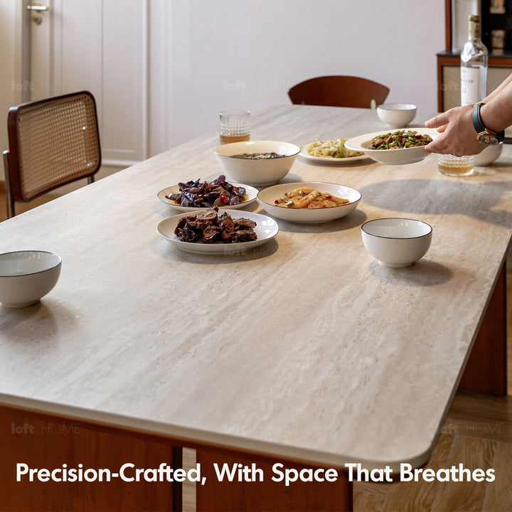 Bauhaus boxwood sintered stone dining table roma detail 2.