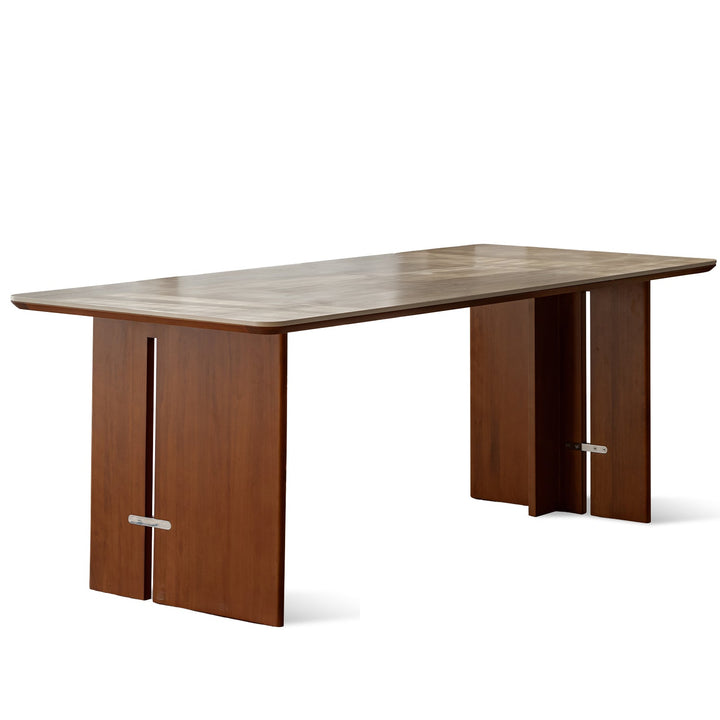 Bauhaus boxwood sintered stone dining table roma in white background.