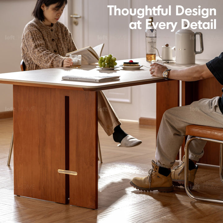 Bauhaus boxwood sintered stone dining table roma detail 17.