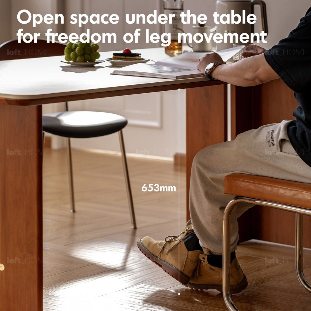 Bauhaus boxwood sintered stone dining table roma detail 18.