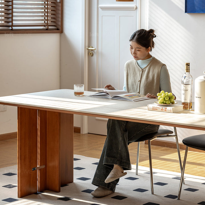 Bauhaus boxwood sintered stone dining table roma detail 26.